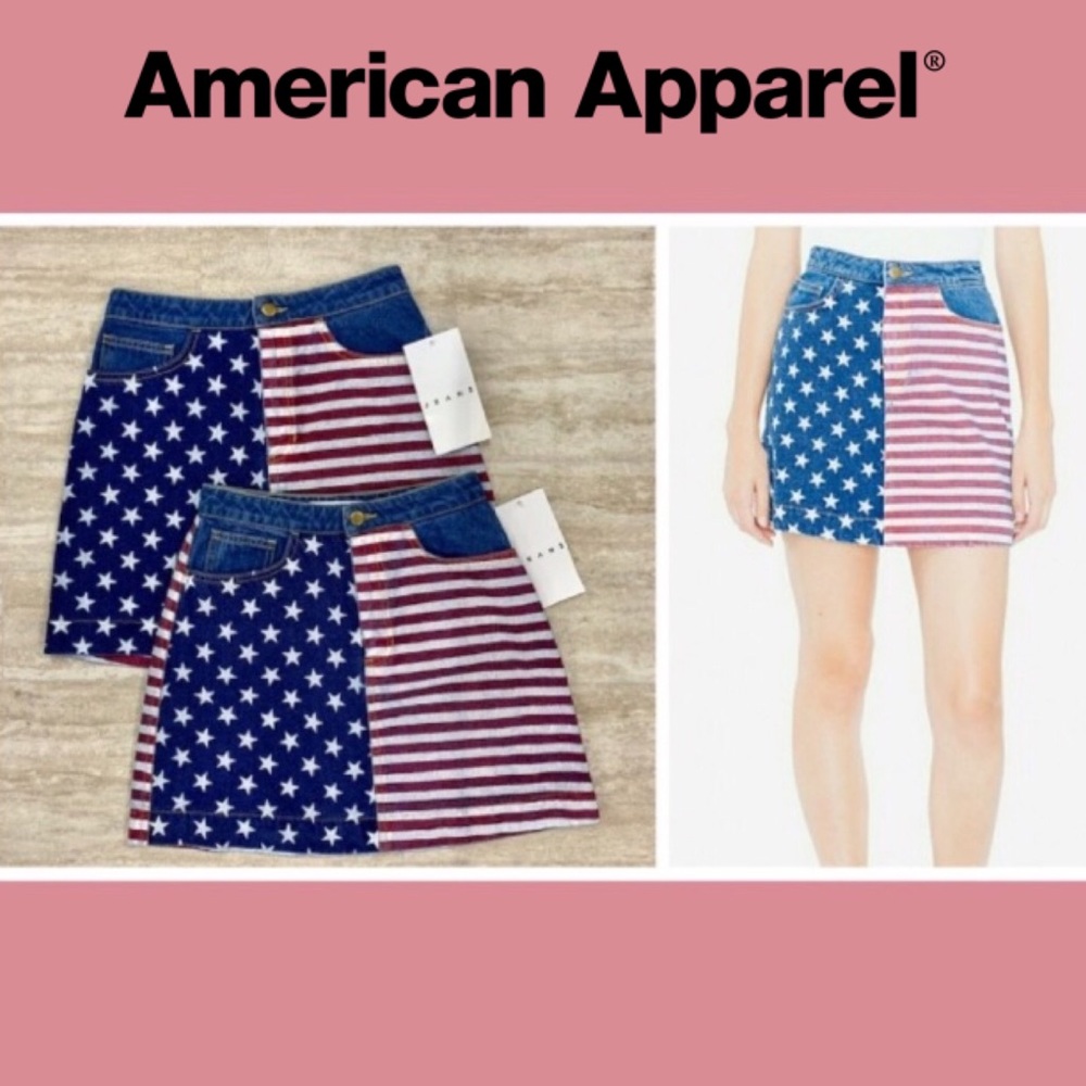 American Apparel “Flag” Jean Skirt